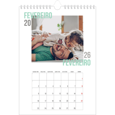 Calendário fotográfico A4 — Tipo de casal [Fevereiro]