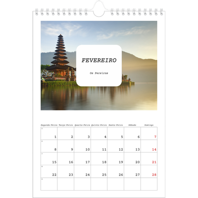 Calendário fotográfico A4 — A história completa [Fevereiro]