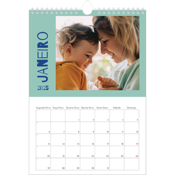 Calendário fotográfico A4 — Divertido e colorido