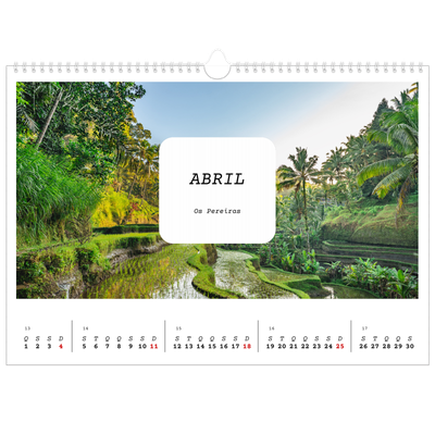 Calendário A3 Horizontal — A história completa [Abril]
