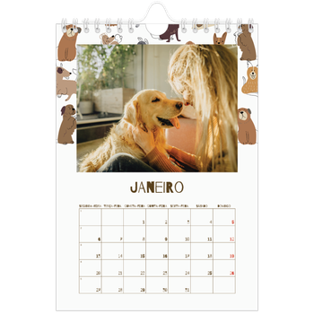Calendário A5 — Cãozinho brincalhão