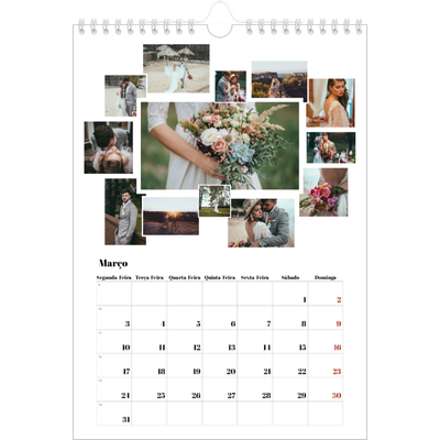 Calendário fotográfico A4 — Formas de colagem [Março]