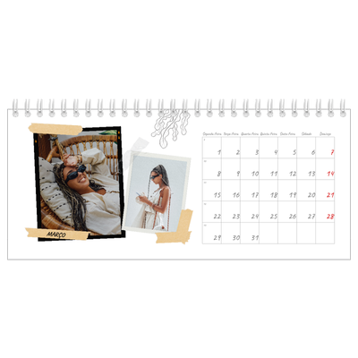 Calendários de mesa — Estilo de álbum de recortes [Março]