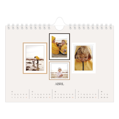 Calendário A5 horizontal — Galeria de fotografias de parede [Abril]