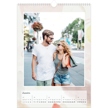 Calendário fotográfico A3 — Manchas de aquarela