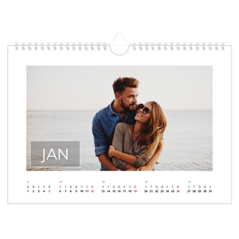 Calendário de Fotografias A4 Paisagem — Sobreposição de caixa de data