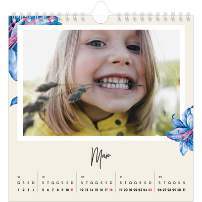 Calendário quadrado — Flores pintadas [capa]