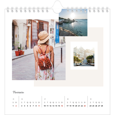 Calendário quadrado — Tons mudos [Fevereiro]