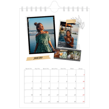 Calendário A5 — Estilo de álbum de recortes