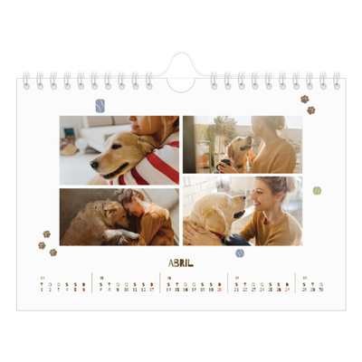 Calendário A5 horizontal — Cãozinho brincalhão [Abril]
