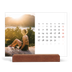 Calendário de mesa com suporte em madeira - horizontal  — Serifa simples [Janeiro]