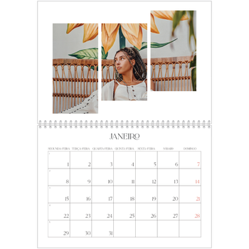 Calendário fotográfico duplo A4 — Mosaicos de viagem