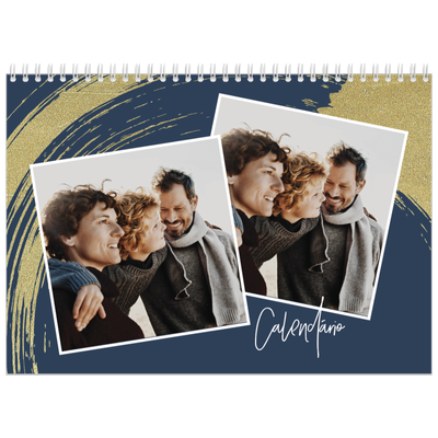 Calendário A4 duplo — Fundos com pincel dourado [capa]