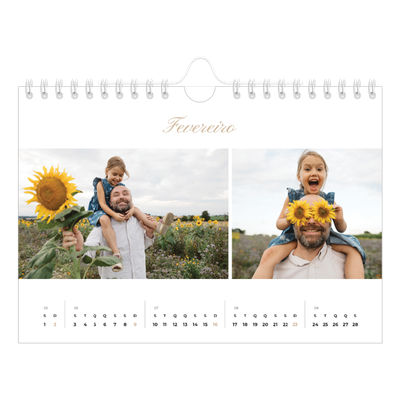 Calendário A5 horizontal — Caixas de tiras fotográficas [Fevereiro]