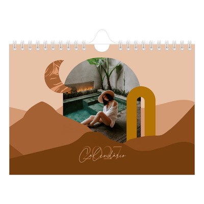 Calendário A5 horizontal — Montanhas neutras [capa]