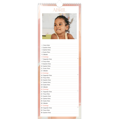 Calendário fino  — Efeito de pincel [Abril]
