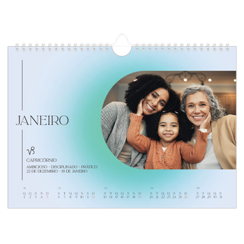Calendário de Fotografias A4 Paisagem — Degradê de astrologia