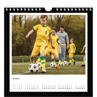 Calendário quadrado — Moldura preta [Janeiro]