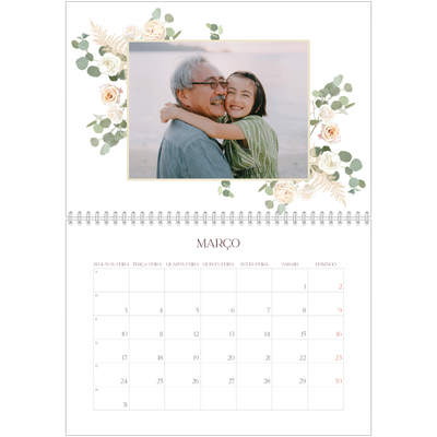 Calendário A4 duplo — Boho [Março]