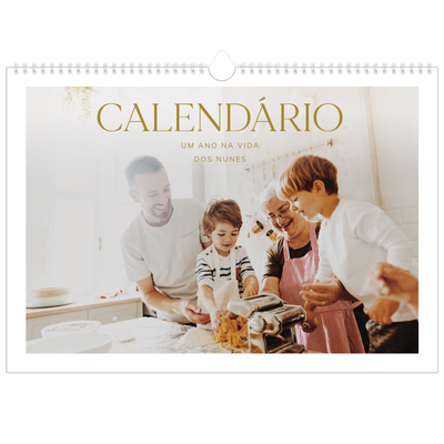 Calendário A3 Horizontal — Texto dourado grande [capa]