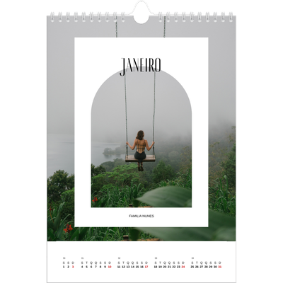 Calendário fotográfico A4 — O arco aberto [Janeiro]
