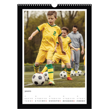 Calendário fotográfico A3 — Moldura preta