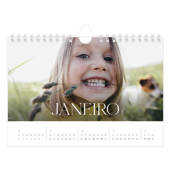 Calendário de Fotografias A5 Paisagem — Doze meses grandes