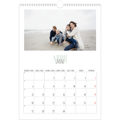 Calendário A3 — Tipografia mista [Abril]