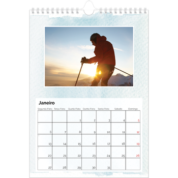 Calendário fotográfico A4 — Fundos de aquarela