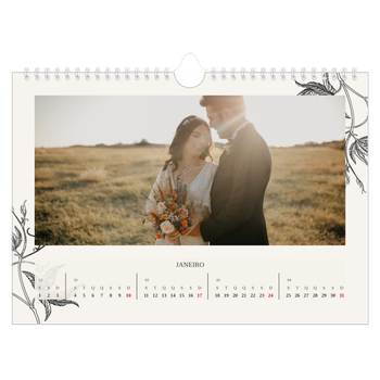 Calendário de Fotografias A4 Paisagem — Tinta e hera