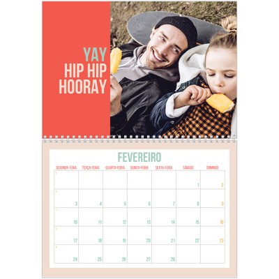 Calendário A4 duplo — Brilhante e bonito [Fevereiro]