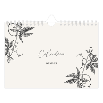 Calendário A5 horizontal — Tinta e hera [capa]