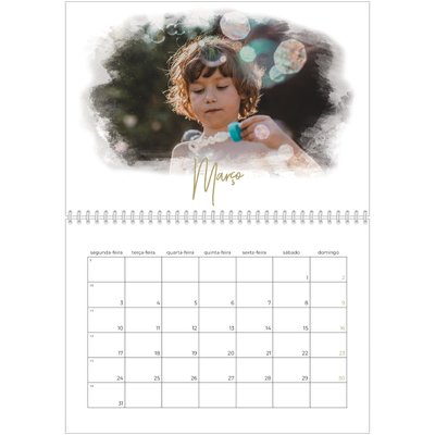 Calendário A4 duplo — Efeitos fotográficos [Março]