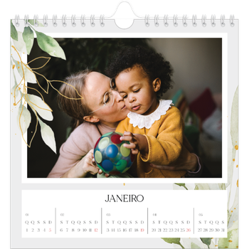 Calendário fotográfico quadrado — Salpicos florais
