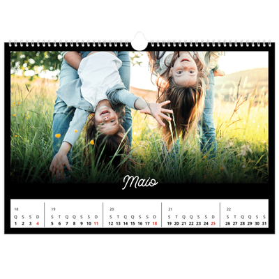 Calendário A3 Horizontal — Preto mínimo [capa]