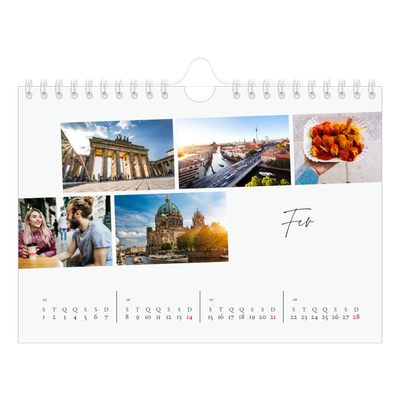 Calendário A5 horizontal — Férias na cidade [Fevereiro]