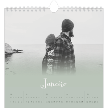 Calendário fotográfico quadrado — Verde enevoado