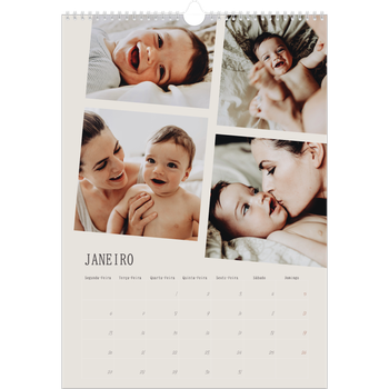 Calendário fotográfico A3 — Memórias em movimento