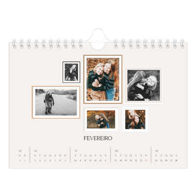 Calendário A5 horizontal — Galeria de fotografias de parede [Fevereiro]
