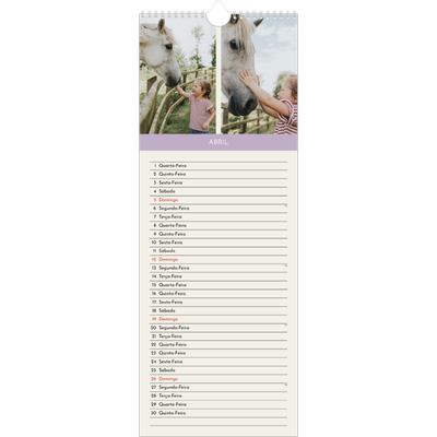 Calendário fino  — Capítulos pastel [Abril]