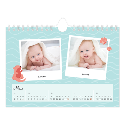 Calendário A5 horizontal — Animais bonitos [capa]