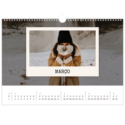 Calendário A3 Horizontal — A edição de retrato [Março]