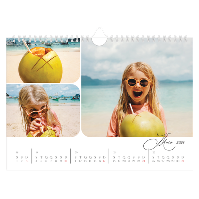 Calendário A4 horizontal — Instantâneos e escrita [capa]