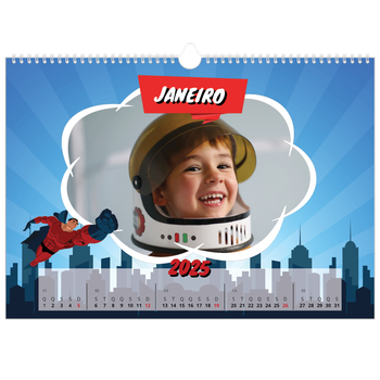 Calendário fotográfico horizontal A3 — Banda desenhada