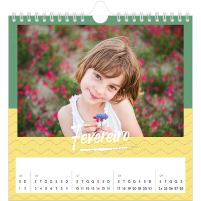 Calendário quadrado — Cor e padrão [Fevereiro]