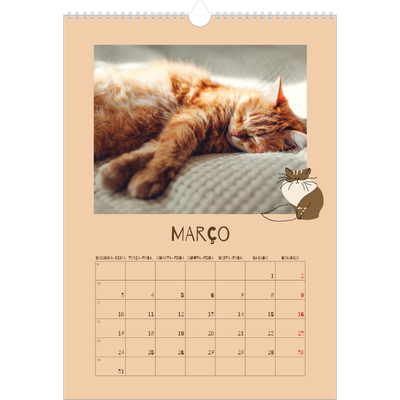Calendário A3 — Gatinho brincalhão [Março]