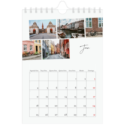 Calendário A5 — Férias na cidade [Janeiro]
