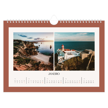 Calendário de Fotografias A4 Paisagem — Cores clássicas