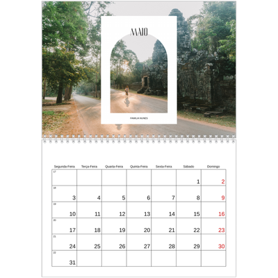 Calendário A4 duplo — O arco aberto [Maio]