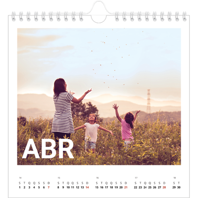 Calendário quadrado — Mês grande [Abril]